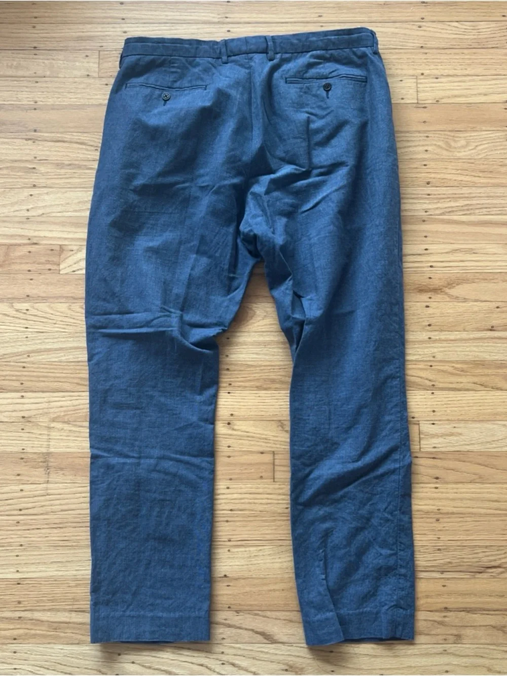 J Crew Chino Pants Men’s 36x32 Slim Bowery Blue Gray Linen Blend